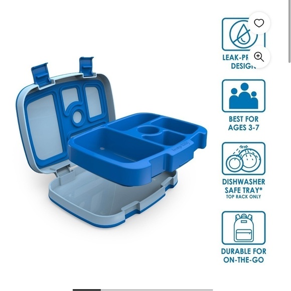 Bentgo Leak-Proof 5-Compartment Bento-Style Lunch Box, Kids, Blue - Picture 2 of 8